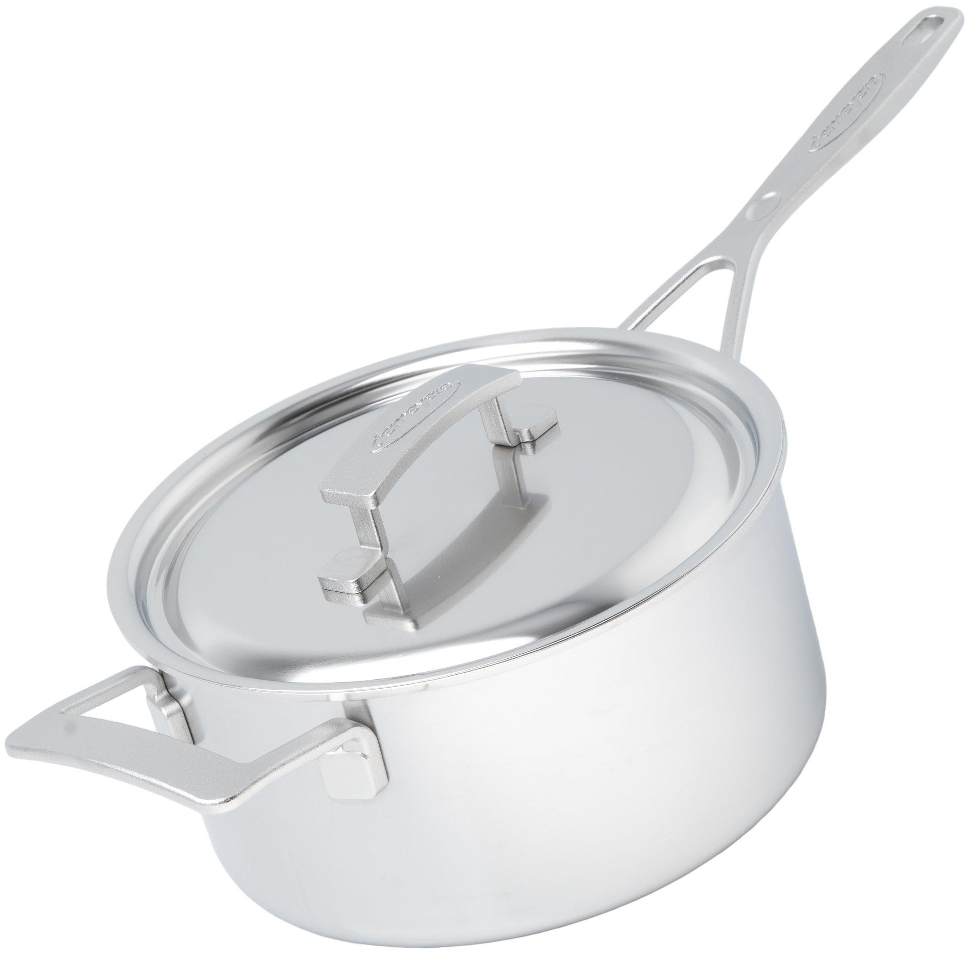Demeyere Industry 5, 1029684 casserole en inox avec couvercle, 22 cm, 4l