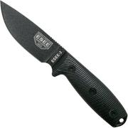 ESEE Model 3 Black Blade 3D Black G10 faca de sobrevivência 3PMB-001 bainha preta + clipe para cinto