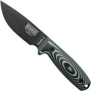 ESEE Model 3 Black Blade 3D Grey-Black G10 survivalmes 3PMB-002 zwarte schede + riemclip