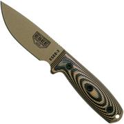 ESEE Model 3 Dark Earth Blade 3D Coyote-Black G10 cuchillo de supervivencia 3PMDE-005 funda negra + clip para cinturón