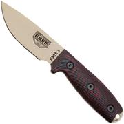 ESEE Model 3 Desert Tan Blade 3D Blood-Black G10 faca de sobrevivência 3PMDT-004 bainha preta + clipe para cinto