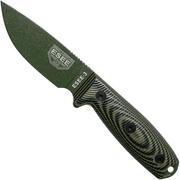 ESEE Model 3 OD Green Blade 3D OD Green-Black G10 cuchillo de supervivencia 3PMOD-003 funda negra + clip para cinturón