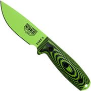 ESEE Model 3 Venom Green Blade 3D Neon Green-Black G10 survivalmes 3PMVG-007 zwarte schede + riemclip