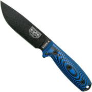 ESEE Model 4 Black Blade 3D Blue-Black G10 survivalmes 4PB-008 zwarte schede + riemclip
