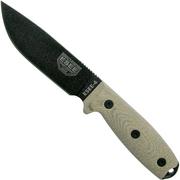 ESEE Model 4 Black Blade 3D Green Canvas Micarta survivalmes 4PB-017 zwarte schede + riemclip