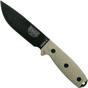 Obraz dla Nóż survivalowy ESEE Model 4 Black Blade 3D Green Canvas Micarta 4PB-017 czarny, pokrowiec + klips do paska