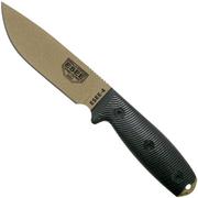 ESEE Model 4 Dark Earth Blade 3D Black G10 faca de sobrevivência 4PDE-001 bainha preta + clipe para cinto