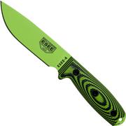 ESEE Model 4 Venom Green Blade 3D Neon Green-Black G10 faca de sobrevivência 4PVG-007 bainha preta + clipe para cinto