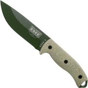 ESEE Model 5 OD Green Blade 3D Green Canvas Micarta coltello da sopravvivenza 5POD-017 fodero kydex + clip plate