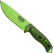 ESEE Model 5 Venom Grüne 3D Klinge, Neon Schwarz Grünes G10 Survivalmesser 5PVG-007 Kydexscheide + Klemmplatte