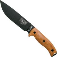 Image for ESEE Model 6 Black Blade 3D Natural Canvas Micarta survival knife 6PB-011 black sheath + clip plate