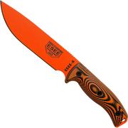 ESEE Model 6 Orangefarbene 3D Klinge, Neon Schwarz Orangefarbenes G10 Survivalmesser 6POR-006 schwarze Scheide + Klemmplatte