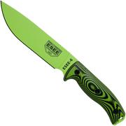 ESEE Model 6 Venom Green Blade 3D Neon Green-Black G10 survivalmes 6PVG-007 zwarte schede + clip plate