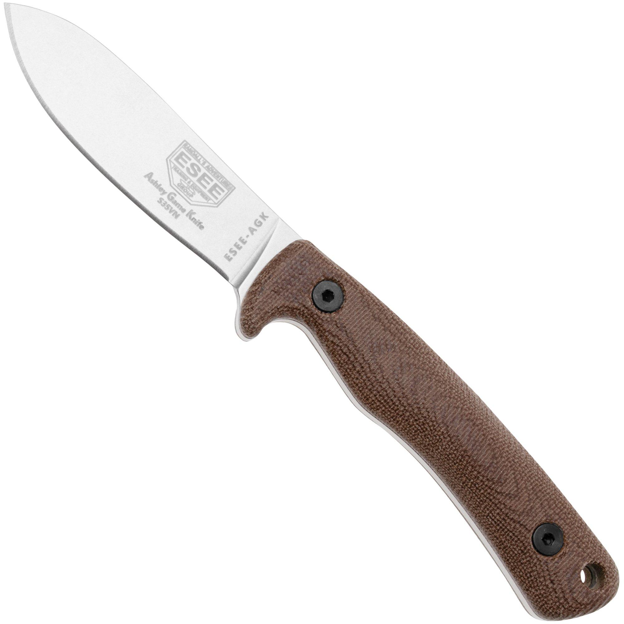 Nóż myśliwski ESEE Knives Ashley Emerson EE-AGK35V, S35VN Brown Micarta