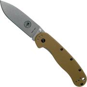 ESEE Avispa navaja, Stonewashed D2 blade, Coyote Brown Handle BRK1302CB