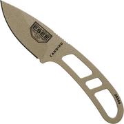 ESEE Candiru Dark Earth CAN-DE nekmes met zwarte schede + riemclip