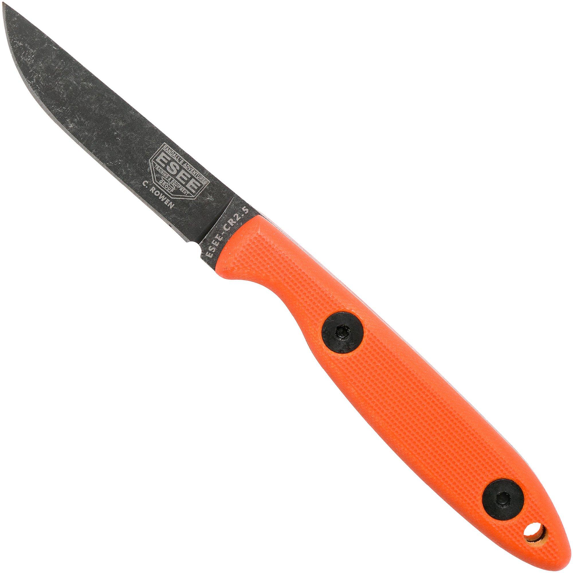 Nóż z głownią stałą ESEE Camp-Lore CR 2.5 Orange, Black Oxide Coacynag, projekt Cody Rowen