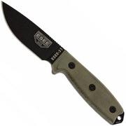 ESEE Model 3 coltello da sopravvivenza 3MIL-P-B fodero nero + gancio per cintura e MOLLE-back