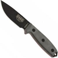 Image for ESEE Model 3 black blade, grey handle 3P-MB-B with sheath + clip and MOLLE-back
