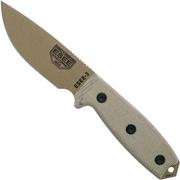 ESEE Model 3 dark earth blade, grey handle 3P-MB-DE avec étui + clip et MOLLE-back