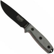 ESEE Model 4 Black blade, Grey Handle 4P-KO cuchillo de supervivencia sin funda