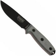 ESEE Model 4 preto blade, cinzento cabo 4P-KO faca de sobrevivência sem bainha