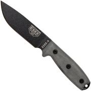 ESEE Model 4 black blade, grey handle 4P-MB com bainha + clipe e MOLLE-compatible