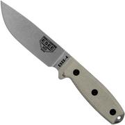  ESEE Model 4 Plain Edge S35VN, Canvas Micarta Handle 4P35V avec étui + clip