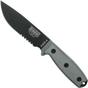 Image for ESEE Model 4 serrated blade, grey handle 4S-MB-B with black sheath + clip and MOLLE-back