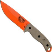 ESEE Model 5 Orange 5POG OD Green Micarta survival knife with kydex sheath + belt clip