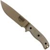 ESEE Model 6 desert tan blade 6P-DE survival knife with black sheath + belt clip
