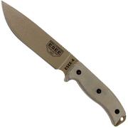 ESEE Model 6 desert tan blade 6P-DE survivalmes met zwarte schede + riemclip