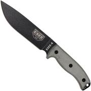 ESEE Model 6 black blade, grey handle 6P avec étui brun + clip ceinture