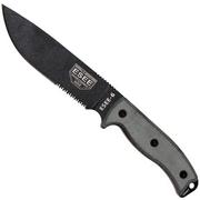 ESEE Model 6 Serrated 6S survivalmes met bruine schede + riemclip