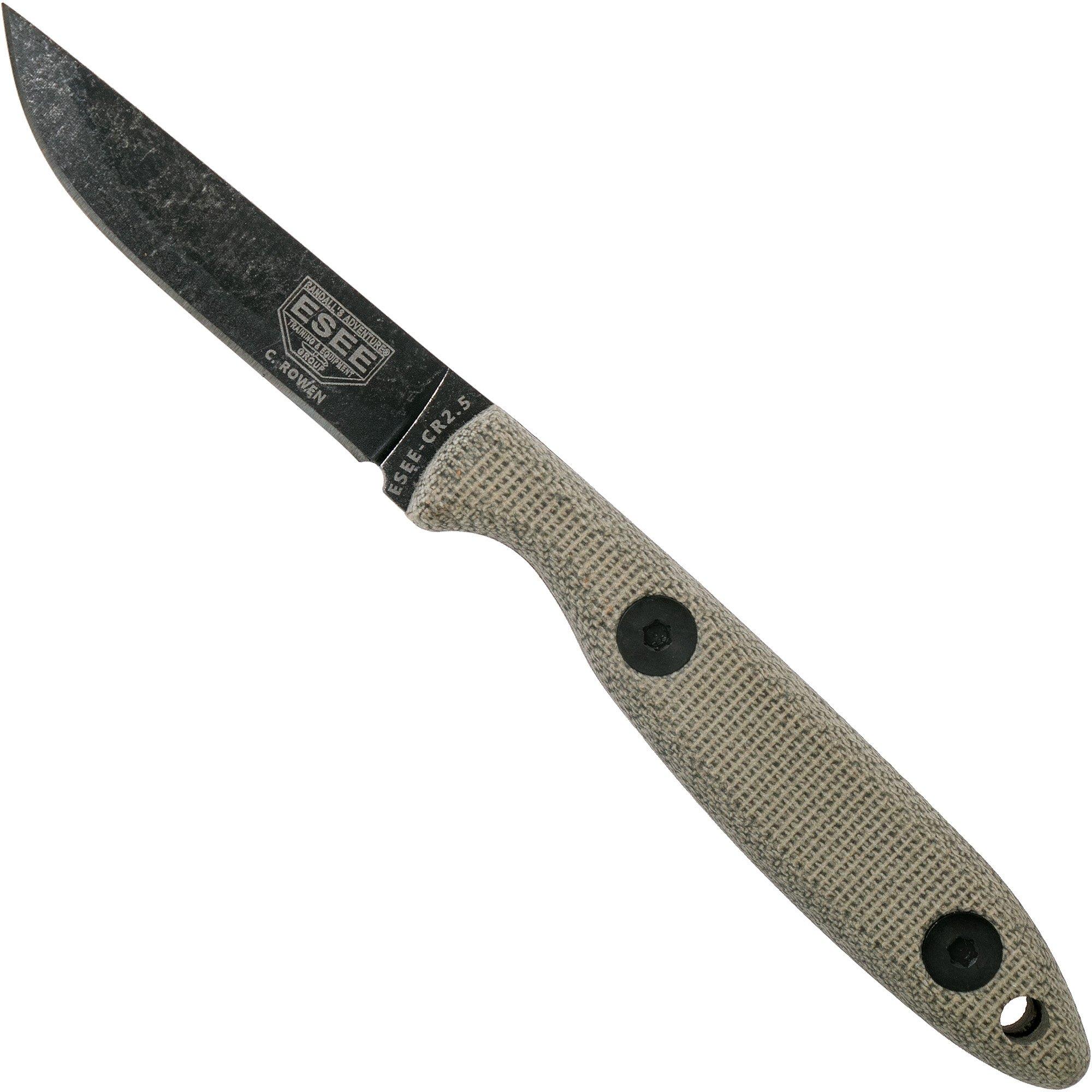 Nóż z głownią stałą ESEE Camp-Lore CR 2.5 Black Oxide Coacynag, projekt Cody Rowen