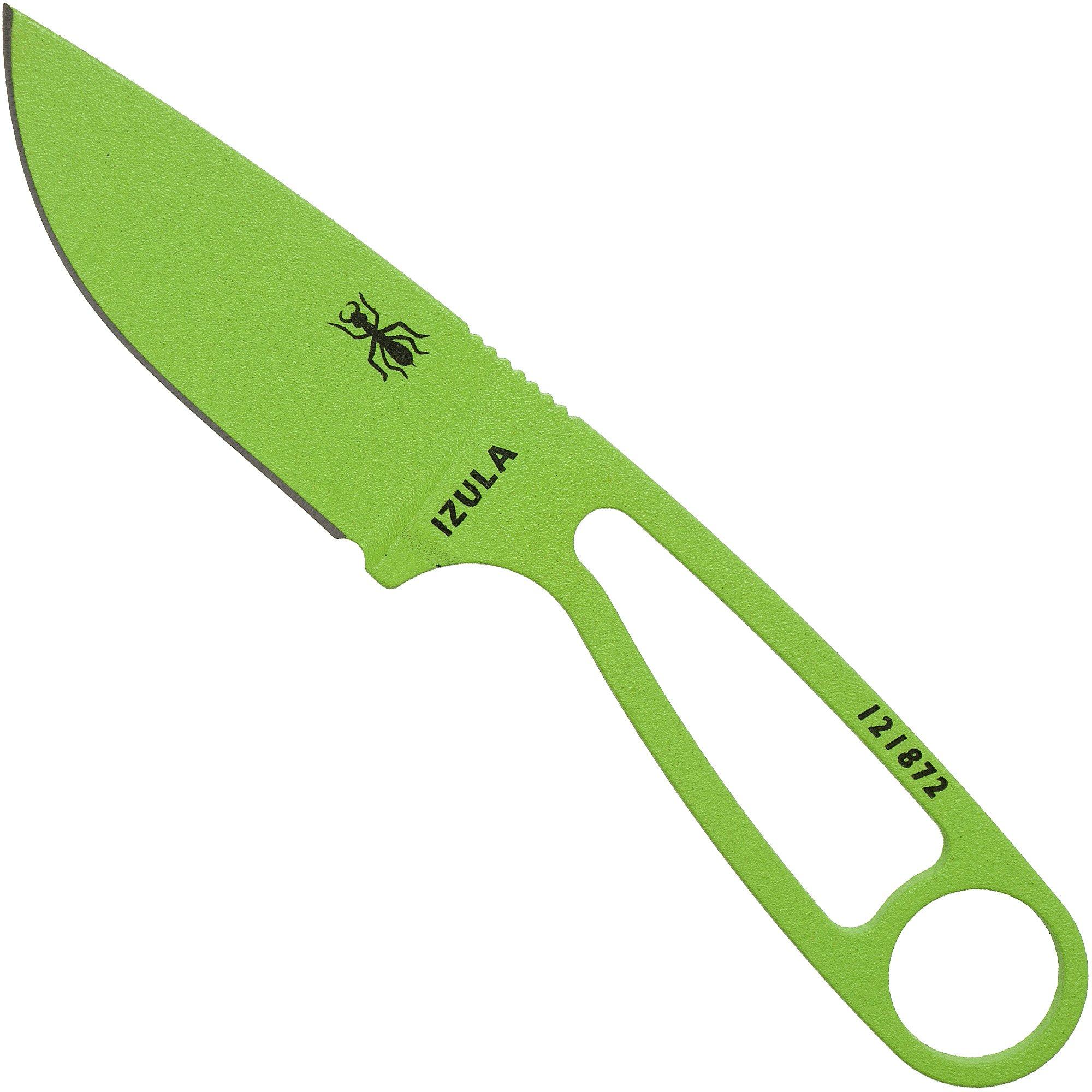 ESEE Izula Venom Green IZULA-VGKIT, survival kit with sheath and firesteel