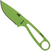 ESEE Izula Venom Green, IZULA-VG faca de pescoço com bainha preta + clipe para cinto