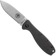 ESEE Knives Zancudo D2 carbon fiber-Stonewashed, BRKR2CF coltello da tasca