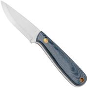 Brisa Necker 70 Scandi 011L Bluejeans Micarta, Leather Sheath, cuchillo fijo