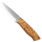 Brisa Trapper 95, N690Co Scandi, Stabilized Curly Birch, fixed knife