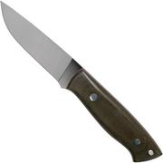 Brisa Trapper 95 Green Canvas Micarta O1 Flat 2026 bushcraft knife
