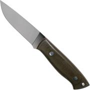 Brisa Trapper 115 Green Canvas Micarta Elmax Flat 2066 bushcraft knife