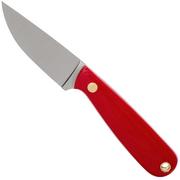 Brisa Necker 70 Alice, red micarta, leather sheath 9819