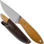 Image for Brisa Bobtail 80 mustard micarta handle, 12C27, leather sheath 9952
