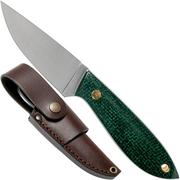 Brisa Bobtail 80 green micarta handle, 12C27, Multi-carry sheath 9957