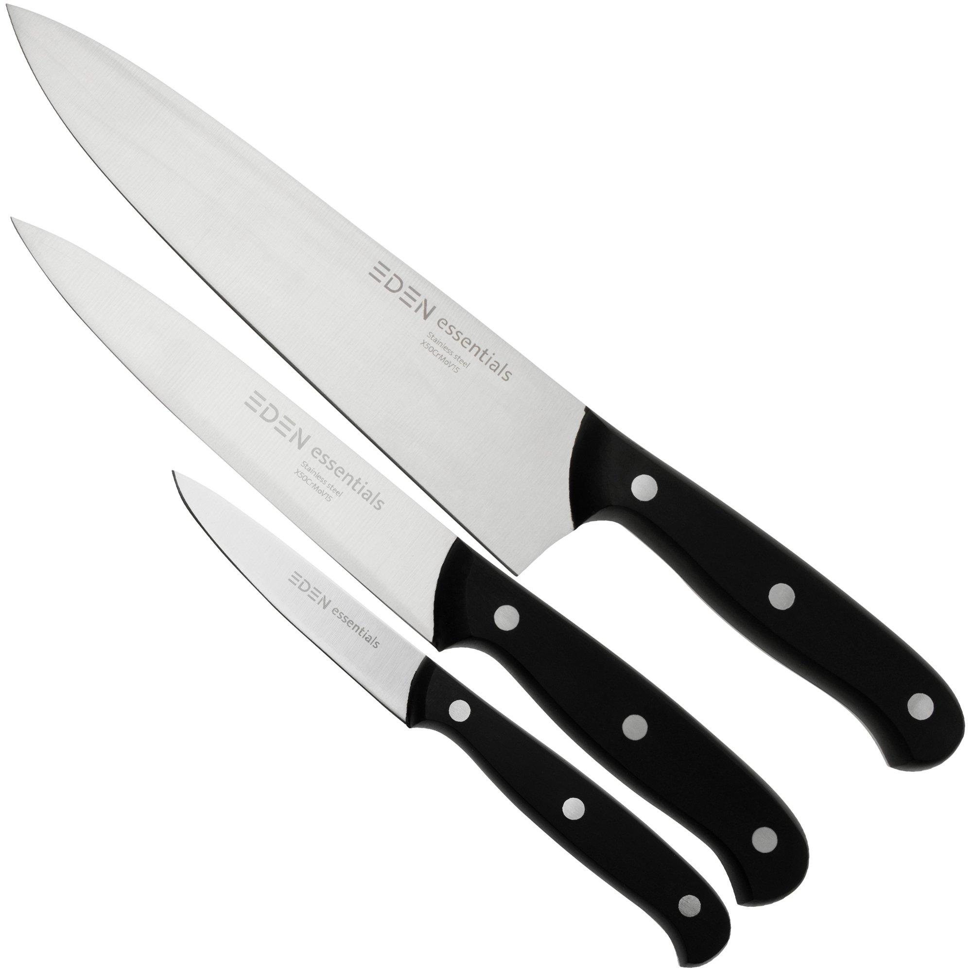 Nontron Traditional Set of 3 Kitchen knives, T3OFRBU 3-piece knife