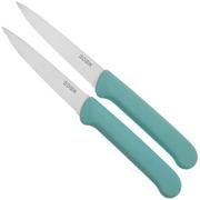 Eden serrated vegetable knives, light blue, 9 cm, set of 3