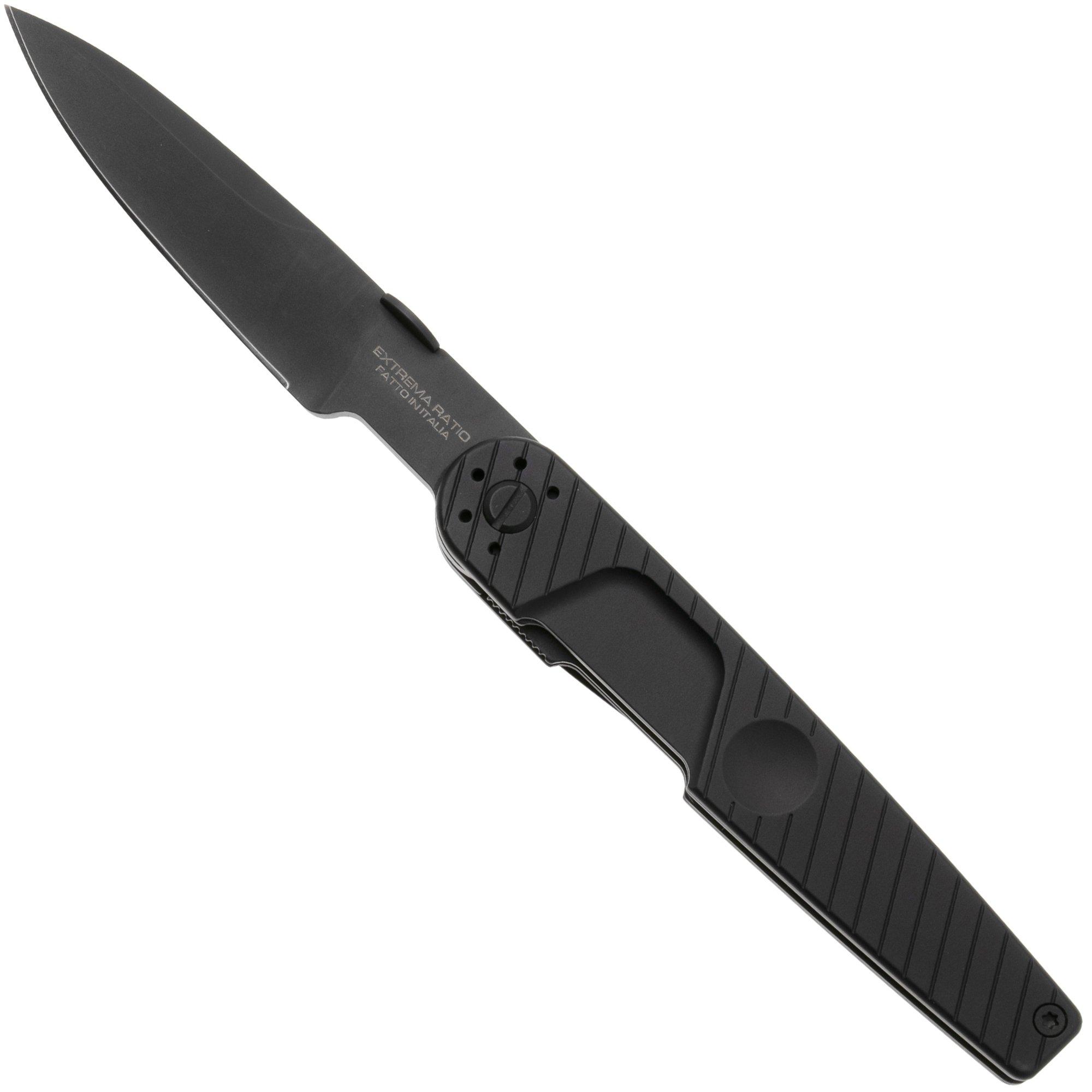 Extrema Ratio LKU01 Urban Dark 04.1000.0243/U/BLK-BLK, Black Böhler N690, Black Aluminum zakmes, Danilo Rossi Lajolo di Cossano design