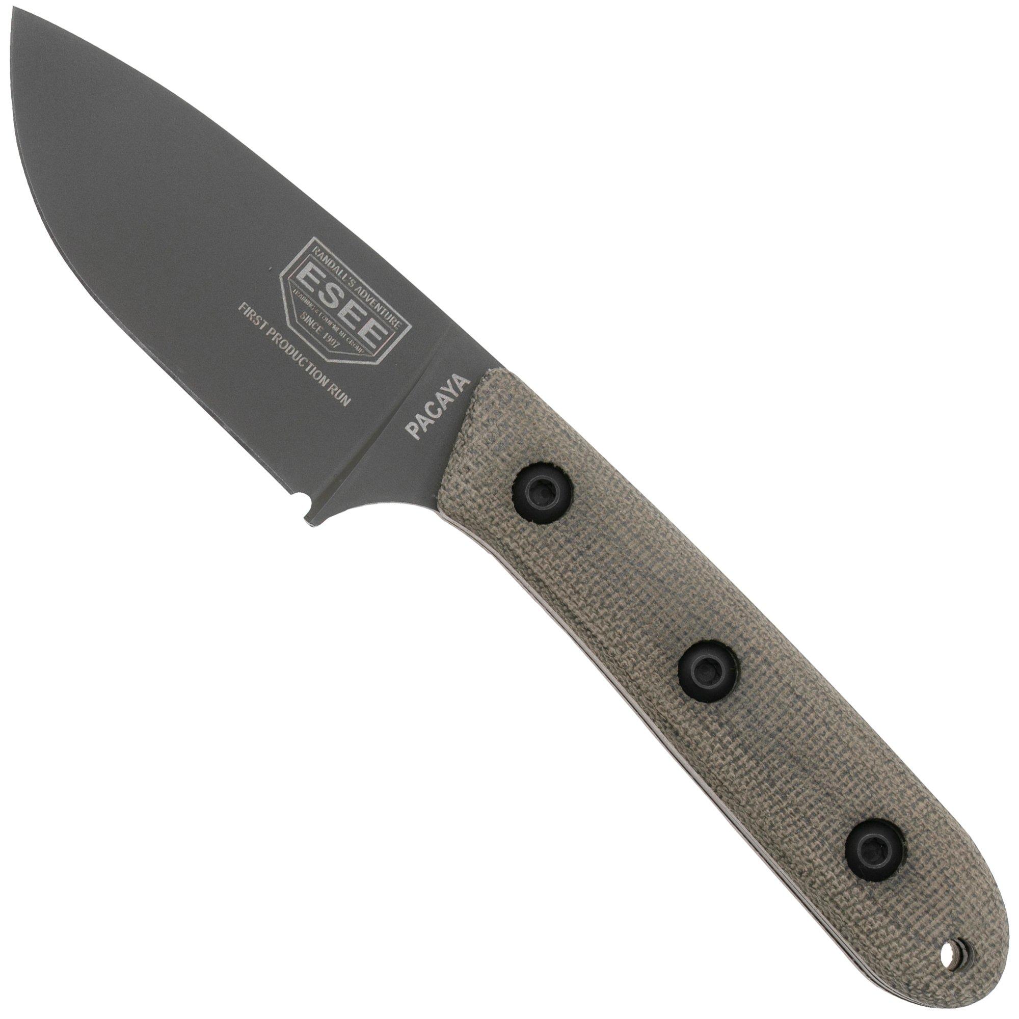 Nóż z głownią stałą ESEE Pacaya ESEE-PACAYA3V-OD, OD Green Canvas Micarta