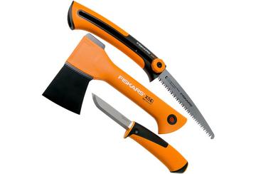 Fiskars X5 camping set with axe, saw and knife